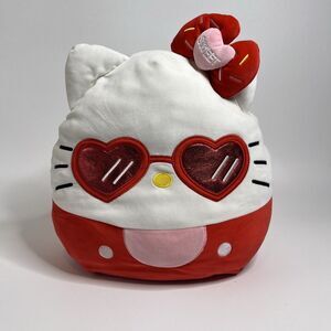 Squishmallows Sanrio Hello Kitty 14” Plush Red Heart Sunglasses 2022